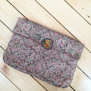 Vintage pink and green clutch